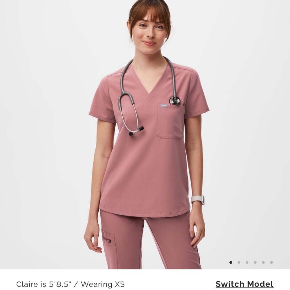 Figs Catarina Scrub Top, XL Mauve